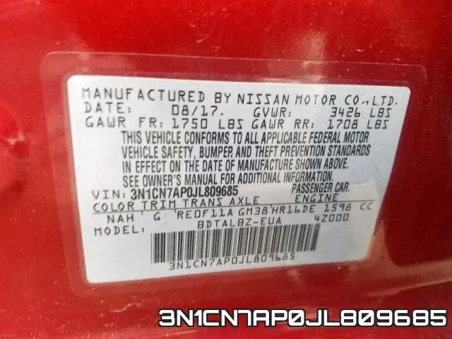 3N1CN7AP0JL809685 фото 2