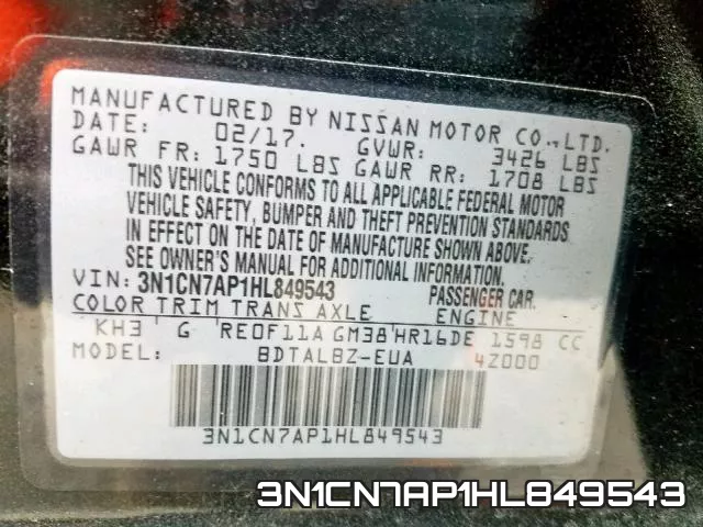 3N1CN7AP1HL849543 фото 2