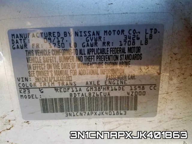 3N1CN7APXJK401863 фото 2