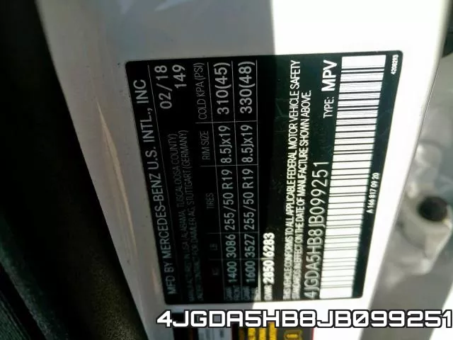 4JGDA5HB8JB099251 фото 2