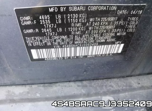 4S4BSAAC9J3352409 фото 10