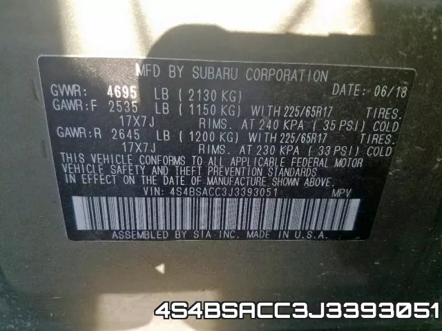 4S4BSACC3J3393051 фото 2