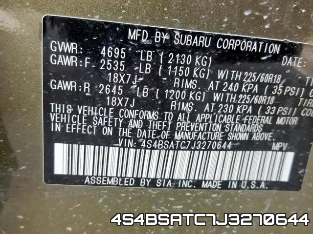 4S4BSATC7J3270644 фото 2