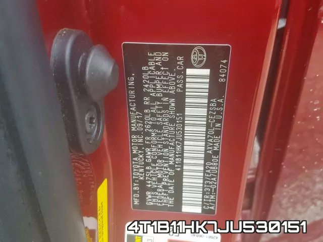 4T1B11HK7JU530151 фото 2