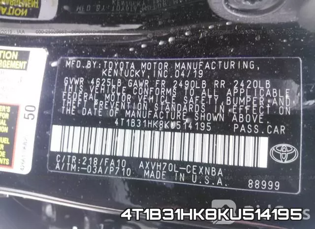 4T1B31HK8KU514195 фото 10
