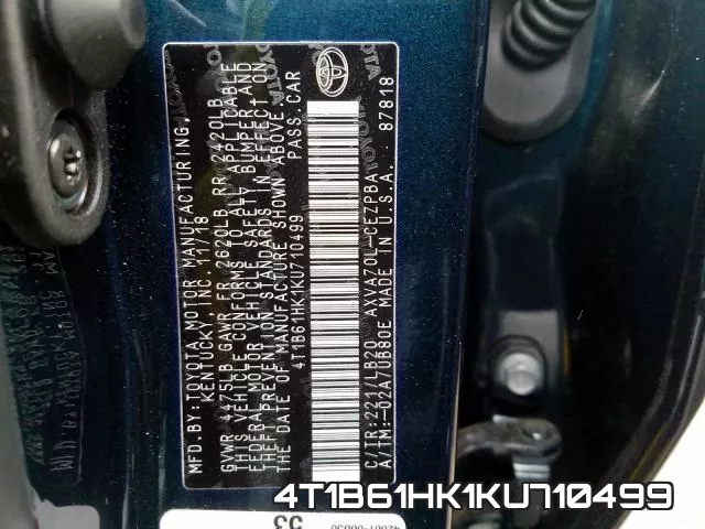 4T1B61HK1KU710499 фото 2