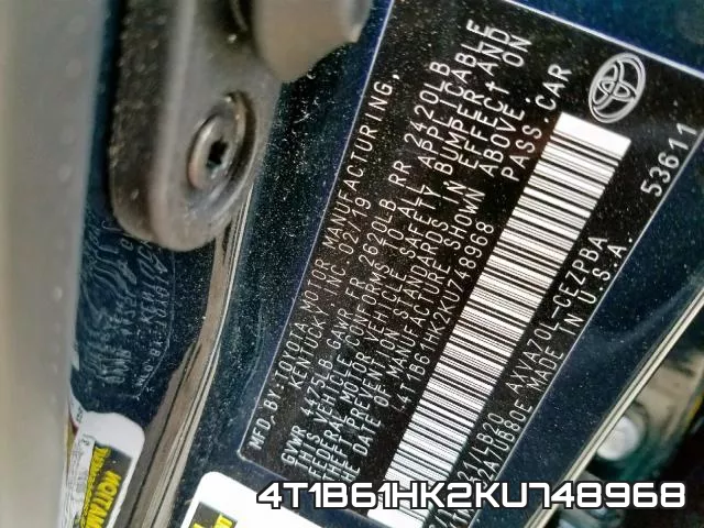 4T1B61HK2KU748968 фото 2