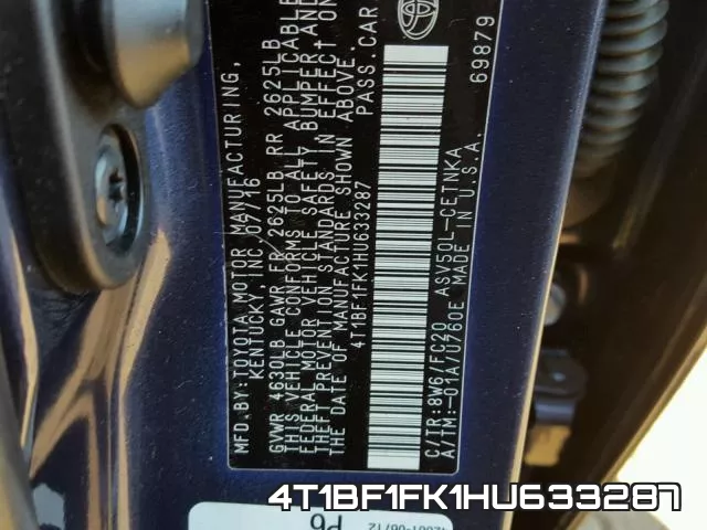 4T1BF1FK1HU633287 фото 2