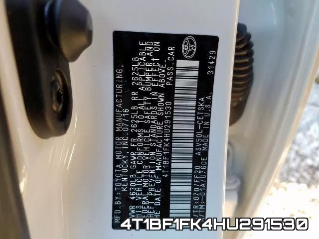 4T1BF1FK4HU291530 фото 2