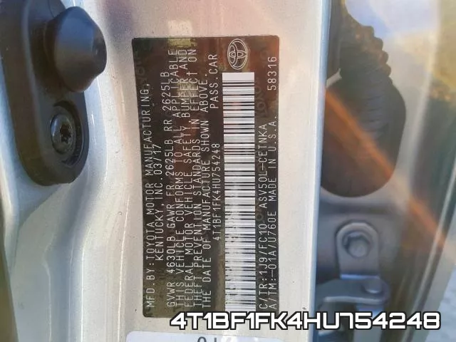 4T1BF1FK4HU754248 фото 2