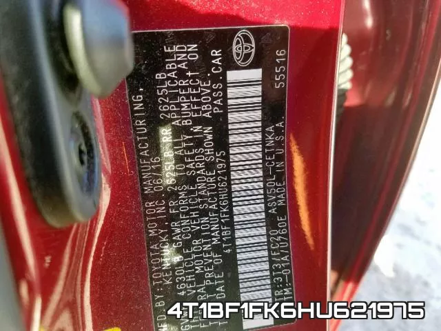 4T1BF1FK6HU621975 фото 2