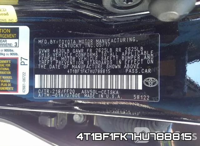 4T1BF1FK7HU788815 фото 10