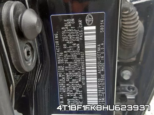 4T1BF1FK8HU623937 фото 2