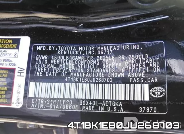 4T1BK1EB0JU268703 фото 10