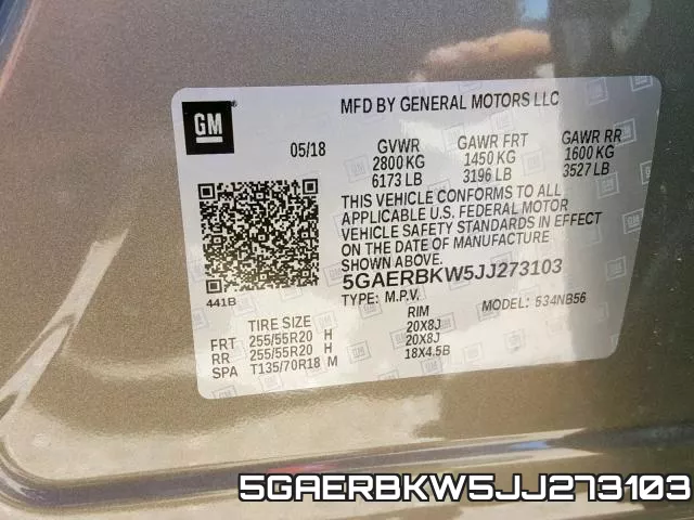 5GAERBKW5JJ273103 фото 2