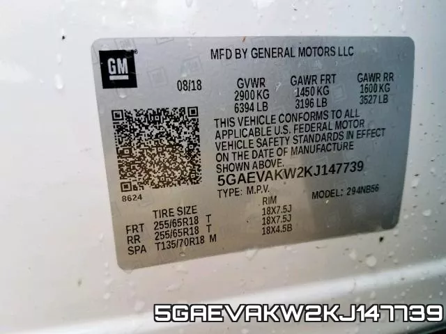 5GAEVAKW2KJ147739 фото 2