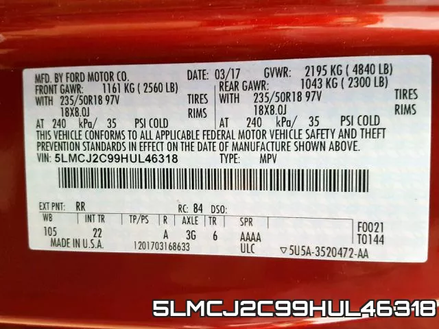 5LMCJ2C99HUL46318 фото 2