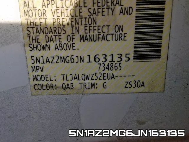 5N1AZ2MG6JN163135 фото 2