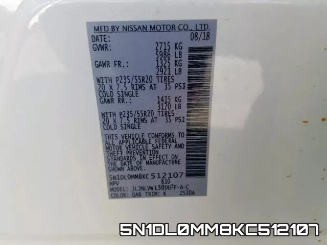 5N1DL0MM8KC512107 фото 2