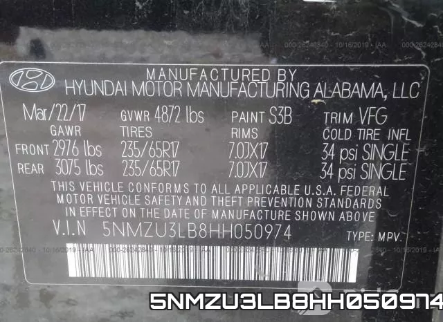 5NMZU3LB8HH050974 фото 10