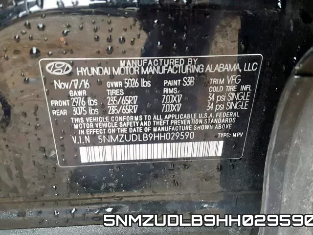 5NMZUDLB9HH029590 фото 2