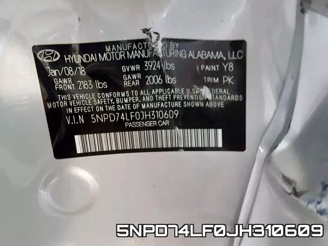 5NPD74LF0JH310609 фото 2