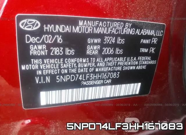 5NPD74LF3HH167083 фото 10