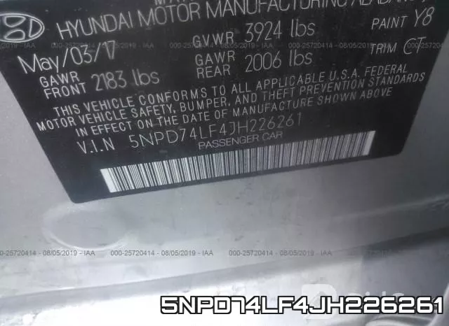 5NPD74LF4JH226261 фото 10