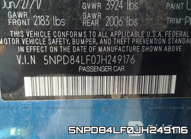 5NPD84LF0JH249176 фото 10