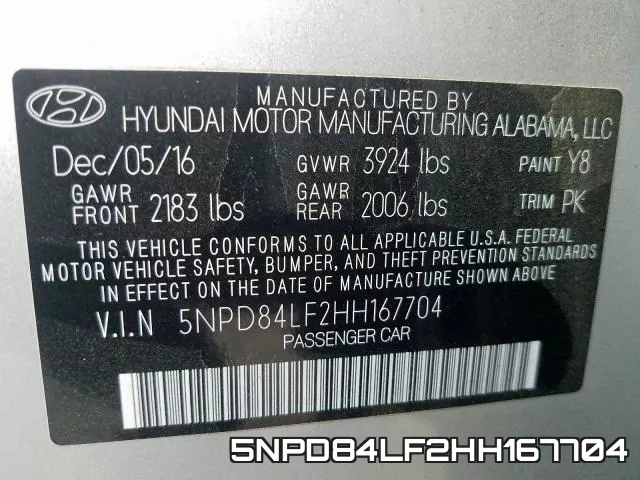 5NPD84LF2HH167704 фото 2