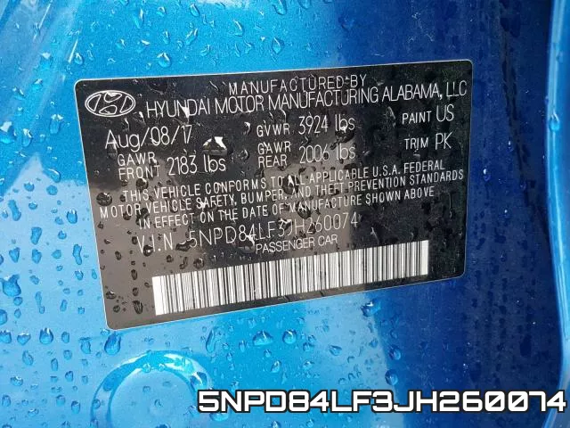 5NPD84LF3JH260074 фото 2