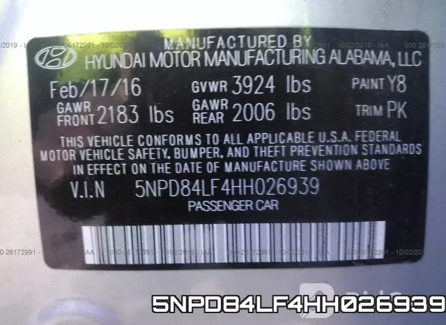 5NPD84LF4HH026939 фото 10
