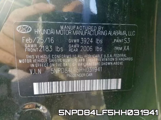 5NPD84LF5HH031941 фото 2