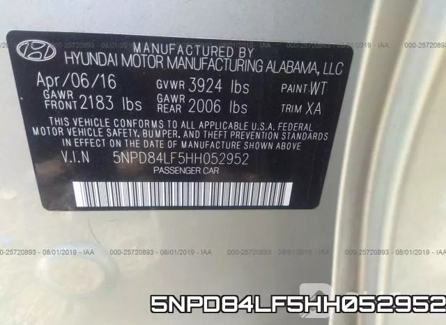 5NPD84LF5HH052952 фото 10