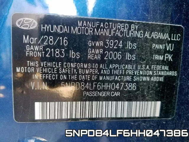 5NPD84LF6HH047386 фото 2