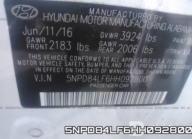 5NPD84LF6HH092800 фото 9