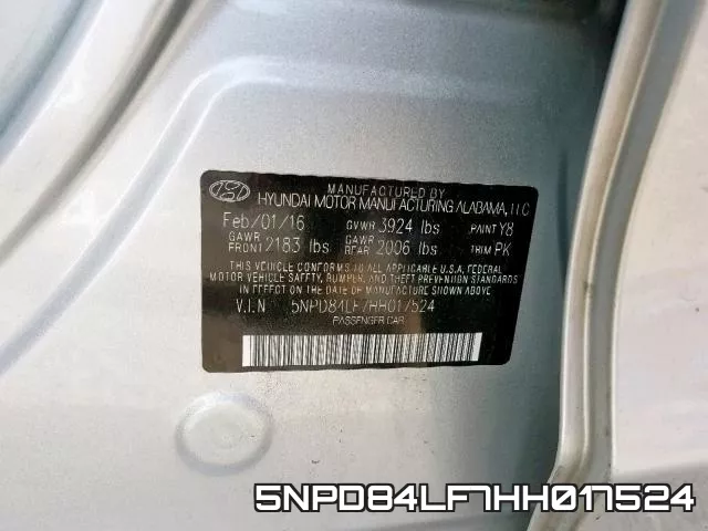 5NPD84LF7HH017524 фото 2