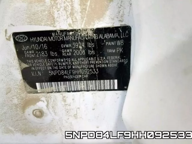 5NPD84LF9HH092533 фото 2
