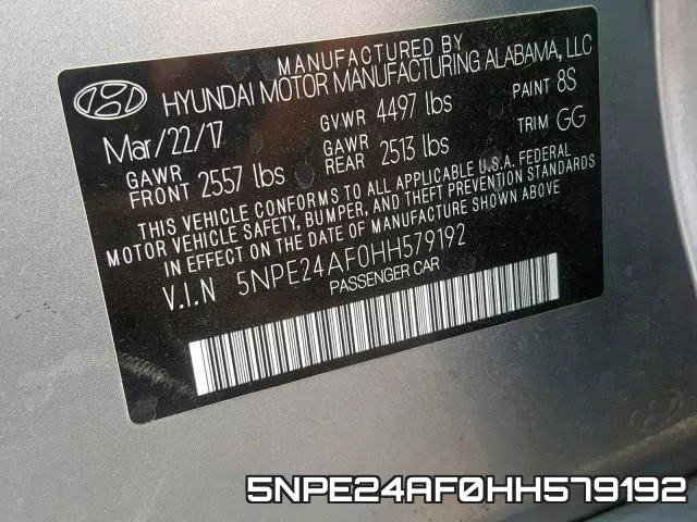 5NPE24AF0HH579192 фото 2