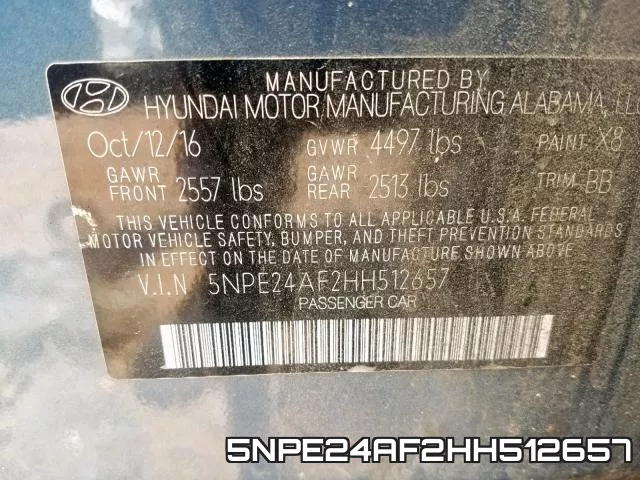 5NPE24AF2HH512657 фото 2