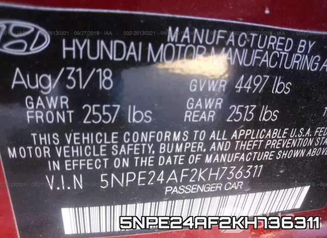 5NPE24AF2KH736311 фото 10