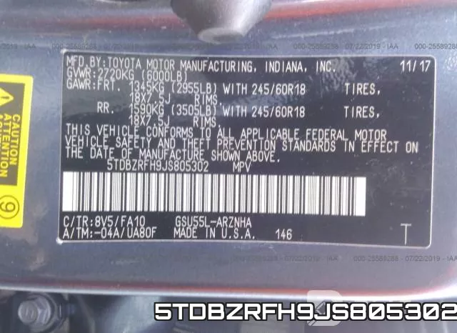 5TDBZRFH9JS805302 фото 10