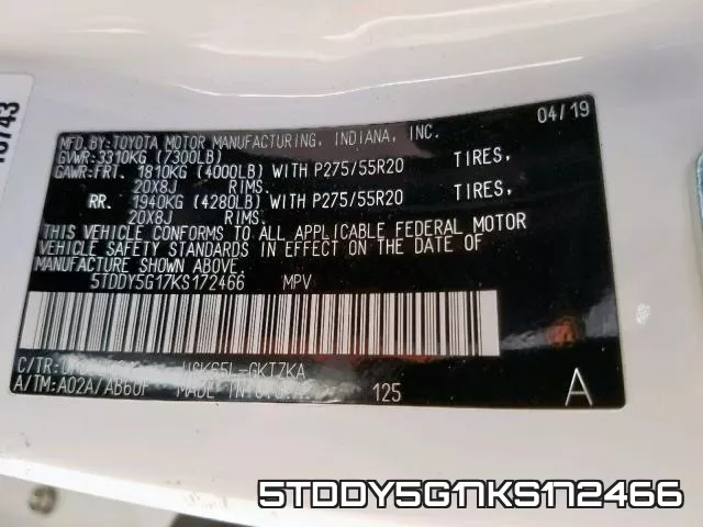 5TDDY5G17KS172466 фото 2