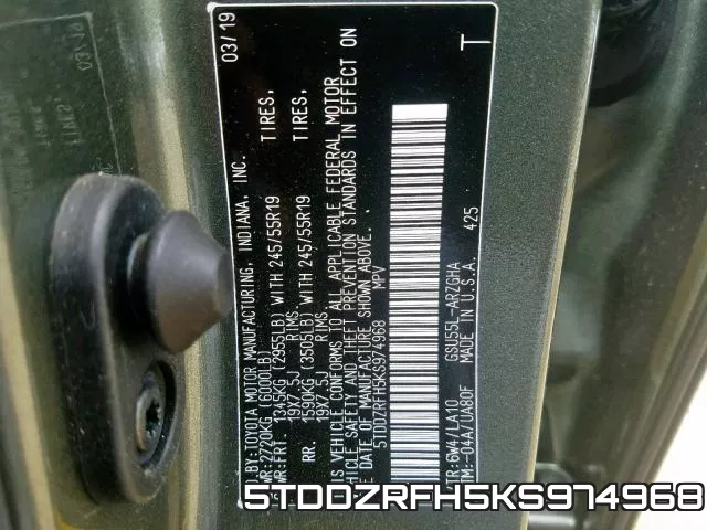 5TDDZRFH5KS974968 фото 2