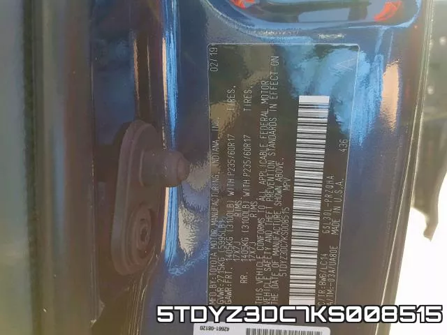 5TDYZ3DC7KS008515 фото 2