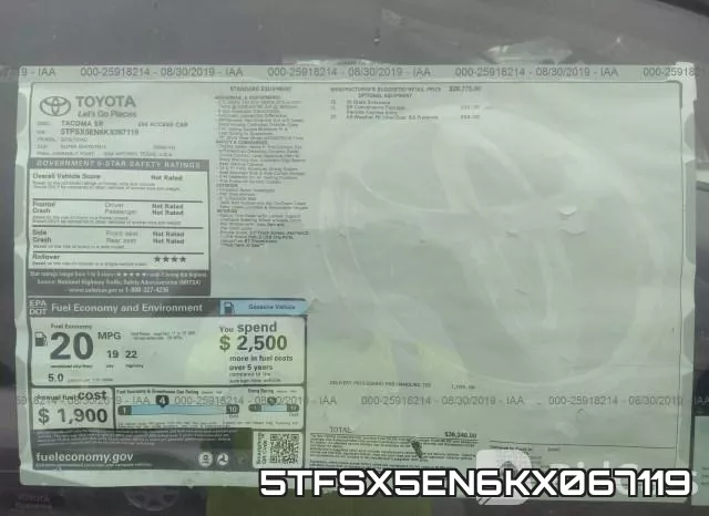 5TFSX5EN6KX067119 фото 7