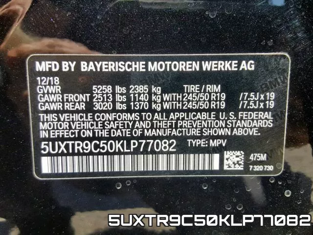 5UXTR9C50KLP77082 фото 2