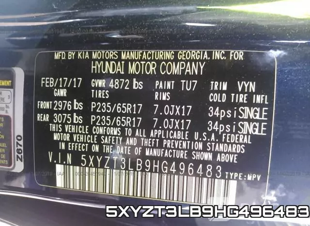 5XYZT3LB9HG496483 фото 10