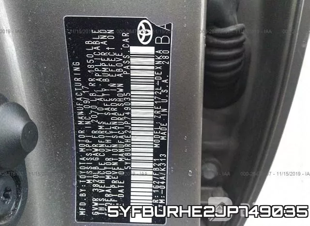 5YFBURHE2JP749035 фото 10