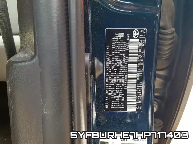 5YFBURHE7HP717403 фото 2